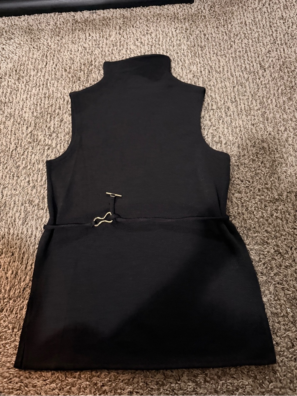 Truth Black One-Shoulder Knit Top with Turtleneck